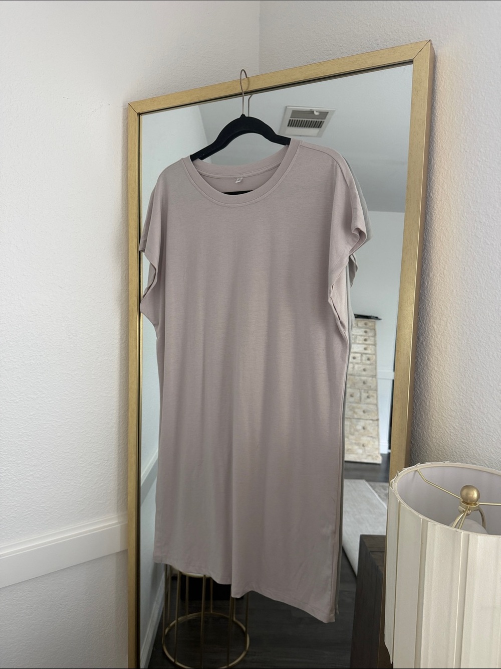 Amazon Women's Short Sleeve Tee Dress - Taupe